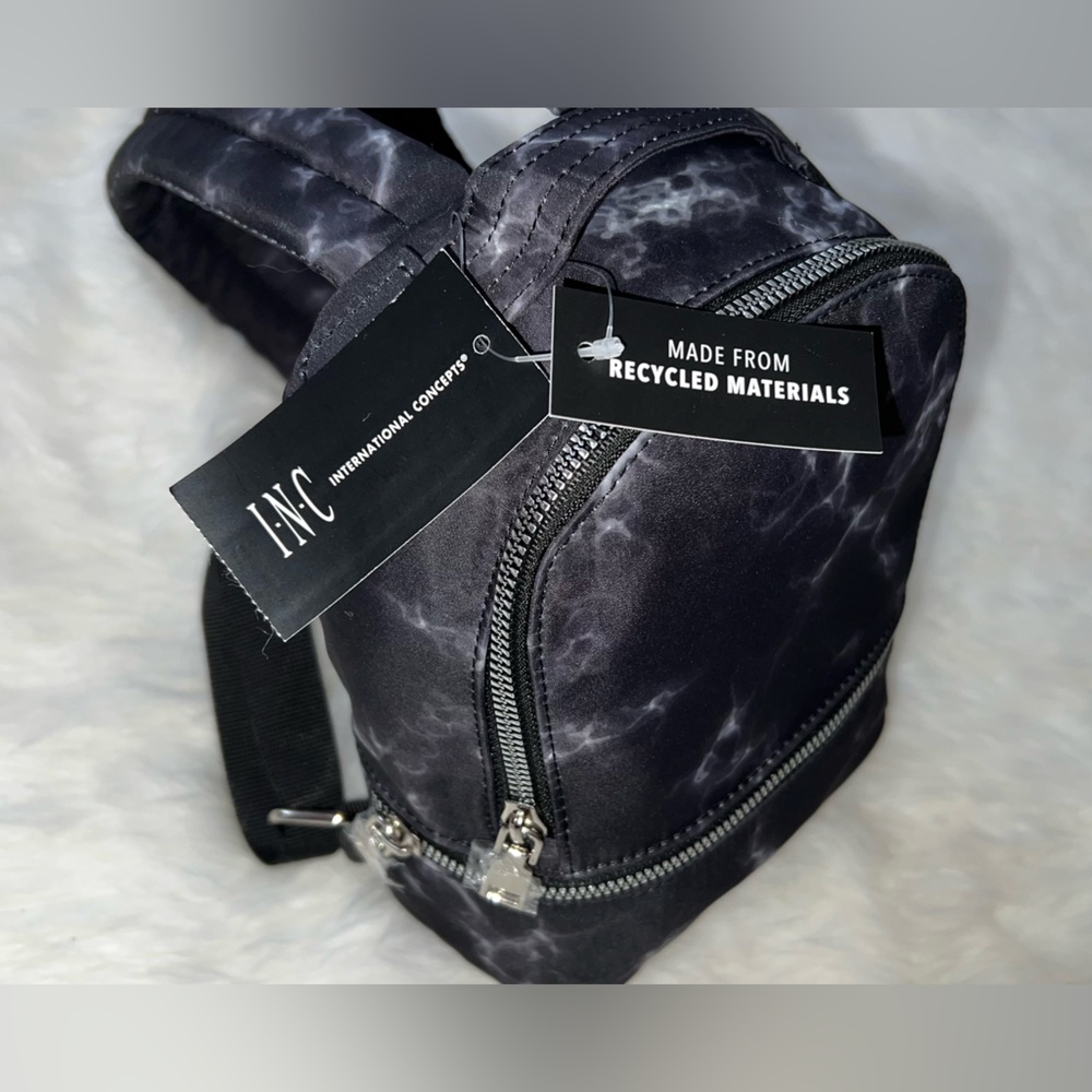 Black Marbled Mini Backpack - Picture 3 of 6